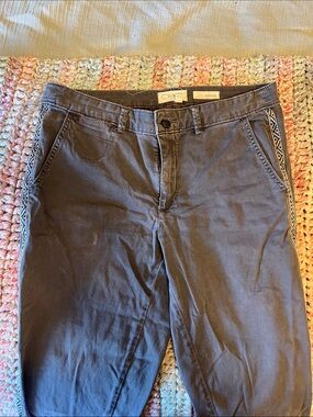 Anthropologie Chino Relaxed Pants in Charcoal Gray